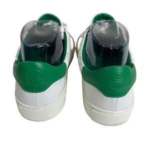 Tory Burch Women's Sneaker White Green Colorblock Leather Lace Up Tennis Size 8M